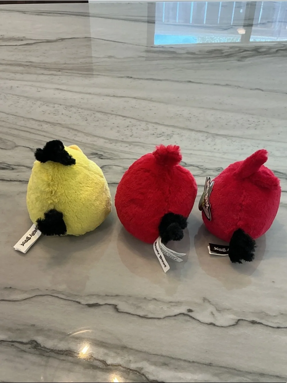 Plush Angry Bird Toy - Red and Yellow lot (3) Space Bird NWT